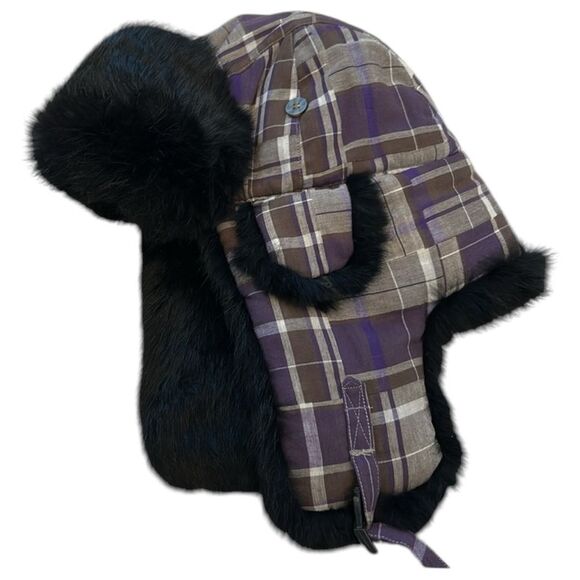 Mad bomber, real rabbit, Black Fur Trapper Hat - Picture 1 of 6